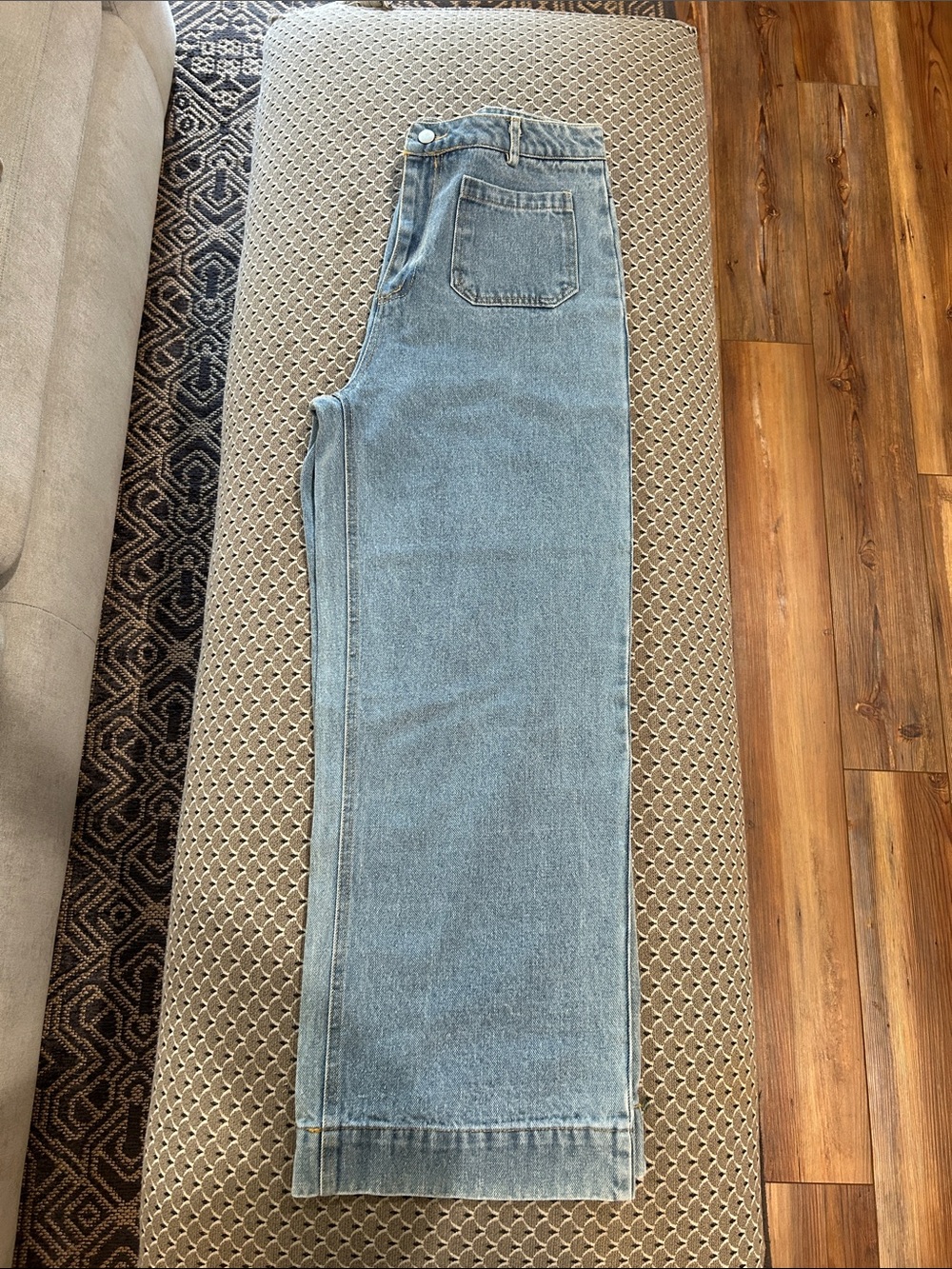 Buttermelon Women’s High-Rise Straight Leg Jeans - Light Blue